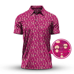 Maxcorners American Tatas Funny Golf Shirt, Pattern Golf Polos, Crazy Golf Shirts For Men