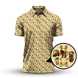 Maxcorners Christmas Golf Shirt, Pattern Golf Shirt , Golf And Beer For Men, Golf Gift For Golfer