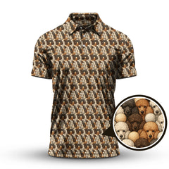 Maxcorners Dog Pattern Golf Shirt, Poodle Golf Shirt, Funny Poodle Golf Shirt For Golfers