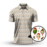 Maxcorners Christmas Golf Shirt For Men, Funny Pattern Golf Shirt , Xmas Golf Shirt, Golf Gift For Golfer