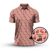 Maxcorners Funny Pattern Golf Shirt, Flamingo Golf Shirt, Christmas Golf Shirt For Golfer