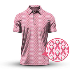 Maxcorners Breast Cancer Golf Shirt, Pink Pattern Golf Shirt, Golf Gift For Golfers