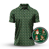 Maxcorners Christmas Golf Shirt, Pattern Golf Shirt For Golfer, Funny Golf Shirt For Men