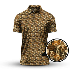 Maxcorners Pointer Golf Polos For Men, Pattern Golf Shirt, Dog Golf Shirt, Golf Gift For Golfers