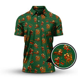 Maxcorners Christmas Golf Shirt, Funny Pattern Golf Shirt, Bigfoot Golf Shirt For Men