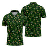 Maxcorners St Patrick's Day Golf Leprechaun Pose Shamrock Golf Shirt, Fun Golf Shirts For Men, Polo For Men