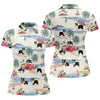 Maxcorners Tropical Border Collie Beach Hawaiian Golf Polo Shirt, Ladies Golf Shirt, Womens Golf Tops LM1507