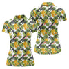 Maxcorners Tropical Pineapple Rifle Golf Shirt, Hawaiian Tactical Print, Women’s Golf Polo LM1507