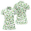 Maxcorners Dark Stout Beer St Patrick's Day Shamrocks White Golf Shirt, Women's Golf Tops, Ladies Golf Shirt