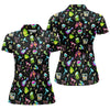 Maxcorners Neon Cocktail Party Pattern Golf Shirt, Women's Golf Shirt, Hawaiian Golf Shirt LM1507