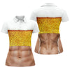 Maxcorners Bubbly Beer Foam Faux Abs Sleeveless Crop Golf Shirt, Golf Tops For Women, Ladies Golf Top LM1507