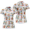 Maxcorners Funny Tropical Santa Christmas Golf Shirt, Women's Golf Tops, Hawaiian Golf Shirt, Printed Golf Shirt LM1507