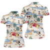 Maxcorners Cute Corgi Beach Vacation Tropical Golf Polo Shirt, Golf Shirts For Women, Women's Golf Apparel LM1507