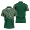 Maxcorners Green Checkered Leprechaun Shamrock St Patrick's Day Golf Shirt, Performance Golf Shirt, Polo Shirts For Men