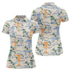 Maxcorners Beach Disc Golf Basket Pattern Polo Shirt, Golf Shirts For Women, Women’s Golf Polo LM1507