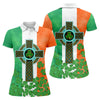 Maxcorners Celtic Cross Knotwork St Patrick's Day Shamrock Golf Shirt, Women's Golf Tops, Ladies Golf Shirts