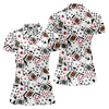 Maxcorners Playing Cards Poker Pattern Hawaiian Golf Shirt, Golf Polo For Women, Women’s Golf Apparel LM1507