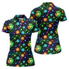 Maxcorners The Star And The Shamrock Rainbow Glitter St Patrick's Golf Shirt, Women's Golf Tops, Ladies Golf Polos