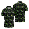 Maxcorners Three Leaf Clover Golf And Beer St Patrick's Day Black Golf Shirt, Fun Golf Shirts For Men, Polo Shirts For Men
