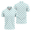Maxcorners Grid Pattern Shamrock Golf Shirt, St Patrick's Day Golf Tops For Men, Golf Shirts For Men, Polo Shirts For Men