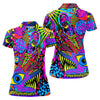Maxcorners Neon Psychedelic Abstract Eye Pattern Golf Shirt, Women's Golf Tops, Women’s Golf Apparel, Performance Golf Shirt LM1507