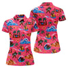 Maxcorners Pink Bigfoot Aloha Beach Vacation Golf Shirt, Golf Polo For Women, Printed Golf Shirt LM1507