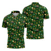 Maxcorners St Patrick's Day Leprechaun Golf Pose Irish Flags Shamrock Golf Shirt, Golf Tops For Men, Golf Shirts For Men