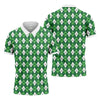 Maxcorners St Patrick's Day Shamrock Argyle Pattern Green And White Argyle Golf Shirt, Polo Shirts For Men, Golf Shirts For Men