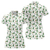 Maxcorners St Patrick's Day Leprechaun Character Golf And Beer White Golf Shirt, Fun Women's Golf Shirts, Ladies Golf Polos