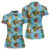 Maxcorners Hawaiian T Rex Surfboard Beach Hawaiian Golf Shirt, Golf Polo For Women, Printed Golf Shirt LM1507