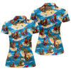 Maxcorners Cool Rooster Beach Vacation Hawaiian Golf Shirt, Golf Polo For Women, Printed Golf Shirt LM1507
