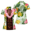 Maxcorners Dark Skin Tropical Muscle Chest Hawaiian Golf Polo Shirt, Ladies Golf Shirts, Golf Polo For Women LM1507