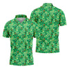 Maxcorners Shamrock St Patrick's Day Light Green Golf Shirt, Polo Shirts For Men, Golf Shirts For Men, Golfing Apparel