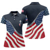 Maxcorners Christian American Flag Cross Golf Polo Shirt, Women's Golf Polo, Golf Tops For Women LM1507