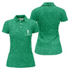 Maxcorners Shamrock Beer Lucky Four Leaf Clover St Patrick Day Golf Shirt, Women's Golf Shirts, Ladies Golf Polos