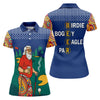 Maxcorners Funny Retro Golfer Drinking Beer Paisley Polo Shirt, Golf Shirts For Women, Women’s Golf Apparel LM1507