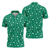 Maxcorners Stick Figure Golf Pose St Patrick's Day Shamrock Green Golf Shirt, Polo Shirts For Men, Golf Shirts For Men