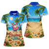 Maxcorners Santa Christmas In July Beach Golf Shirt, Christmas Golf Shirt, Women’s Golf Polo LM1507