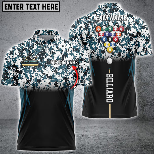 Maxcorners Billiards Sport Camo Personalized Name, Team Name Unisex Shirt ( More Color Options )
