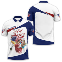 Maxcorners Trump Golf Of America Custom Men's Golf Polo Shirt, Golfing Apparel, Gift For Golfers LM0509