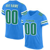 Maxcorners Custom Powder Blue Kelly Green-White Mesh Authentic Football Jersey LM2605