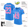 Maxcorners Custom Powder Blue Pink-White Mesh Authentic Football Jersey LM2605