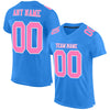 Maxcorners Custom Powder Blue Pink-White Mesh Authentic Football Jersey LM2605