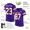 Maxcorners Custom Purple White-Orange Mesh Authentic Football Jersey LM2605