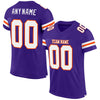 Maxcorners Custom Purple White-Orange Mesh Authentic Football Jersey LM2605