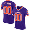 Maxcorners Custom Purple Orange-White Mesh Authentic Throwback Football Jersey LM2605