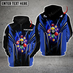 Maxcorners Billiards 8 Ball Multicolor Option Customized Name 3D Hoodie