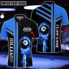 Maxcorners Personalized Name Billiards 8 Ball Multi Color Options 3D Polo Shirt