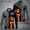 Maxcorners Billiards Ball Fire Multicolor Option Customized Name Long Sleeve Polo Shirt