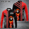 Maxcorners Billiards Ball Fire Multicolor Option Customized Name Long Sleeve Polo Shirt
